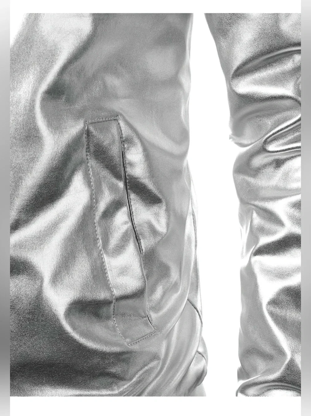 JOGAL Men's Metallic Silver Jacket 70's Disco Costume | Large NWT